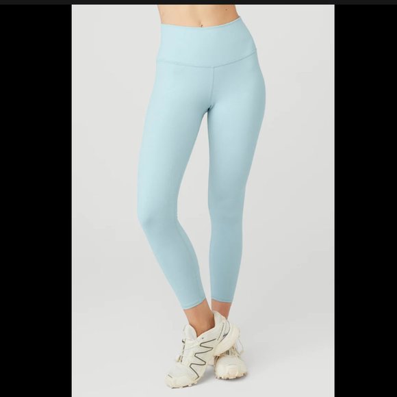 ALO WARM AIRBRUSH HIGH-WAIST NOCTURNE FLEECE LEGGING CHALK BLUE - Picture 1 of 7